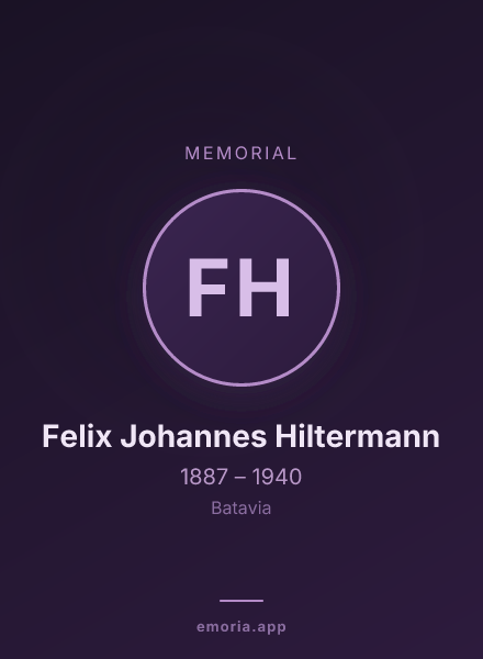 Memorial portrait of Felix Johannes Hiltermann