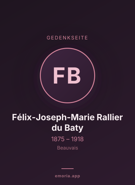 Gedenkportrait von Félix-Joseph-Marie Rallier du Baty