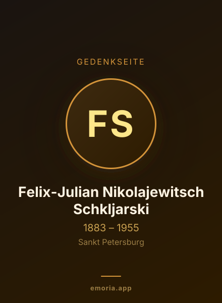 Gedenkportrait von Felix-Julian Nikolajewitsch Schkljarski