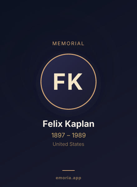 Memorial portrait of Felix Kaplan