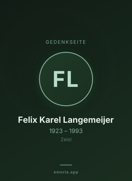 Gedenkportrait von Felix Karel Langemeijer