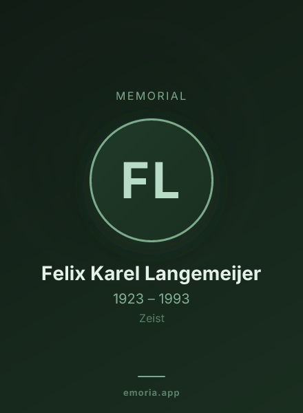 Memorial portrait of Felix Karel Langemeijer