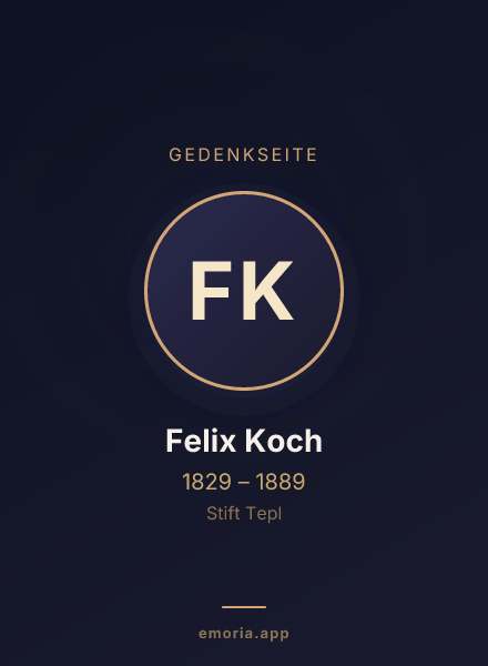 Gedenkportrait von Felix Koch