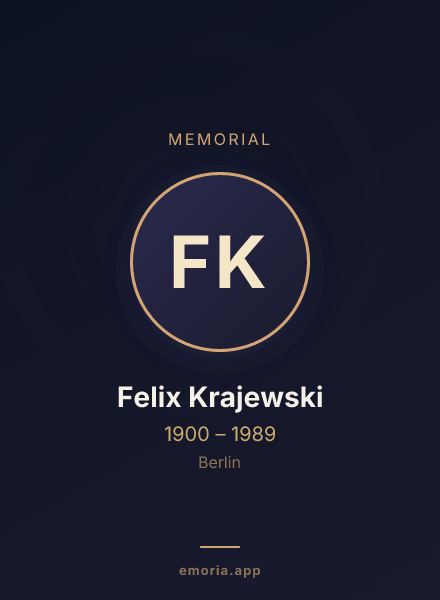 Memorial portrait of Felix Krajewski