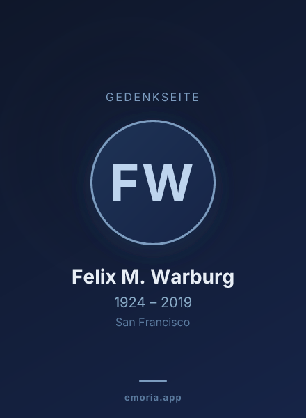 Gedenkportrait von Felix M. Warburg