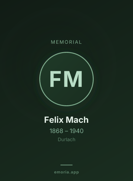 Memorial portrait of Felix Mach