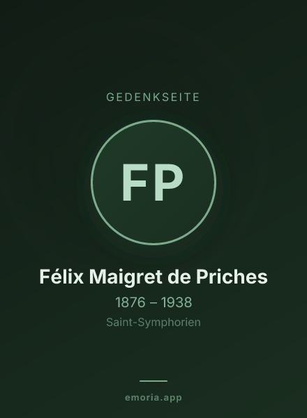 Gedenkportrait von Félix Maigret de Priches