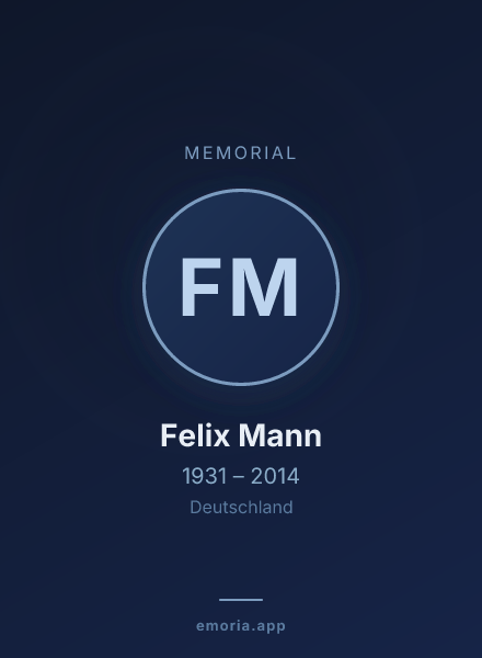 Memorial portrait of Felix Mann