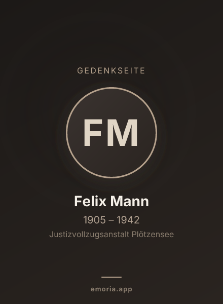 Gedenkportrait von Felix Mann
