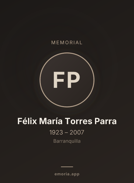 Memorial portrait of Félix María Torres Parra