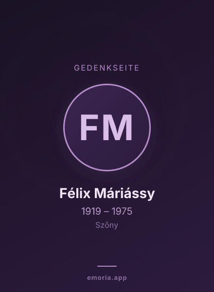 Gedenkportrait von Félix Máriássy