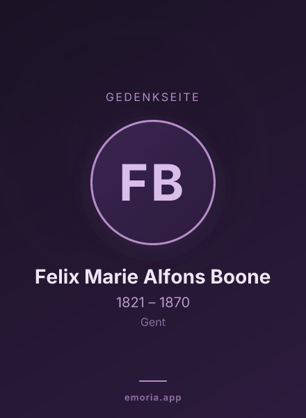 Gedenkportrait von Felix Marie Alfons Boone