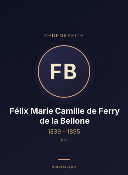Gedenkportrait von Félix Marie Camille de Ferry de la Bellone