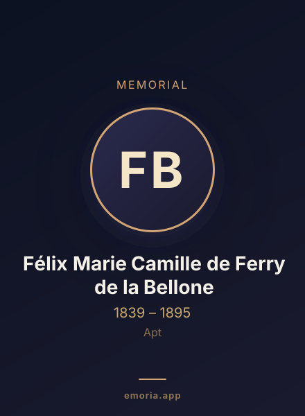 Memorial portrait of Félix Marie Camille de Ferry de la Bellone