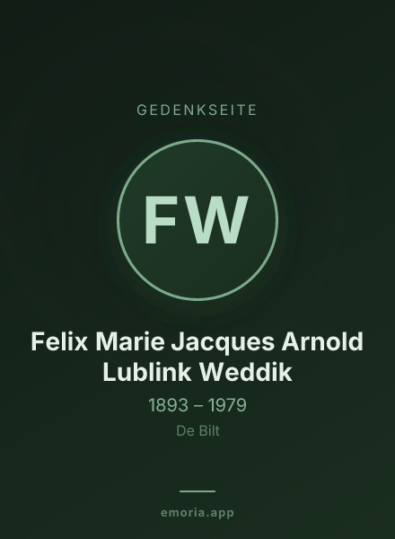 Gedenkportrait von Felix Marie Jacques Arnold Lublink Weddik