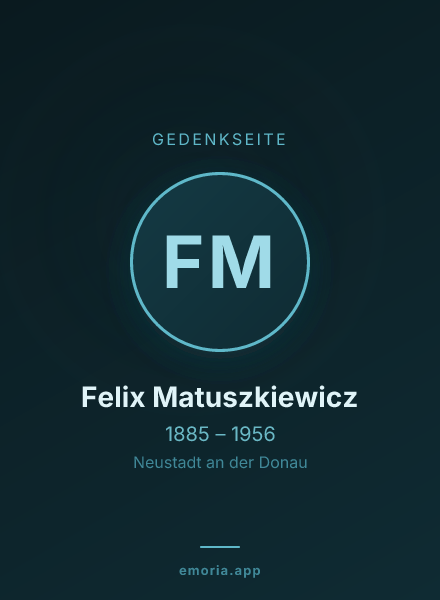 Gedenkportrait von Felix Matuszkiewicz