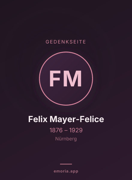 Gedenkportrait von Felix Mayer-Felice