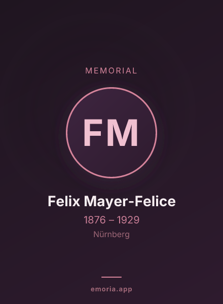 Memorial portrait of Felix Mayer-Felice