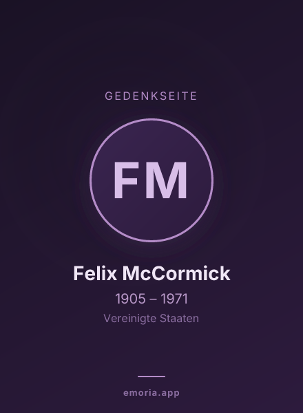 Gedenkportrait von Felix McCormick