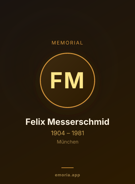 Memorial portrait of Felix Messerschmid