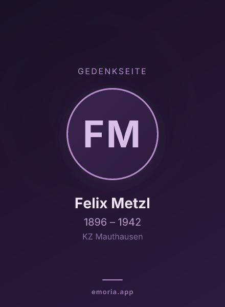 Gedenkportrait von Felix Metzl