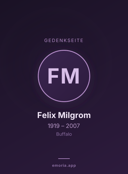 Gedenkportrait von Felix Milgrom