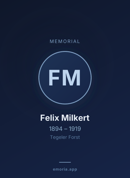 Memorial portrait of Felix Milkert