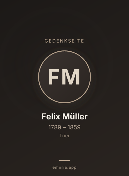 Gedenkportrait von Felix Müller