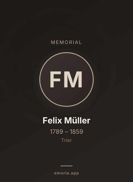 Memorial portrait of Felix Müller
