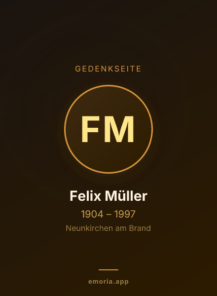 Gedenkportrait von Felix Müller