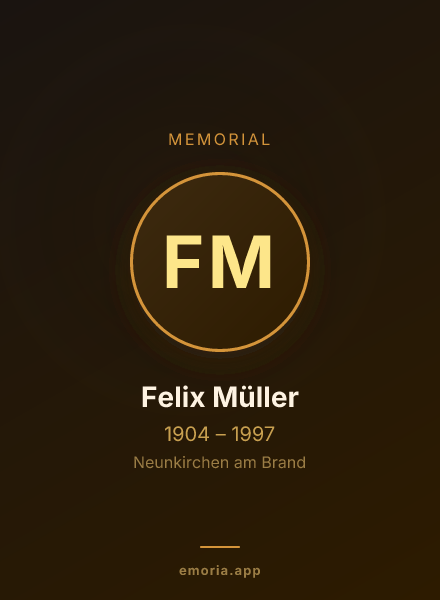 Memorial portrait of Felix Müller