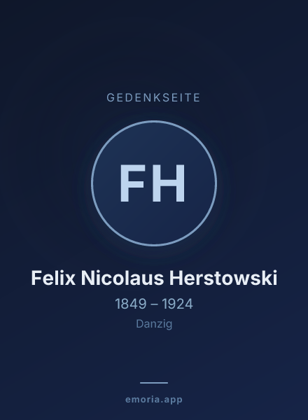 Gedenkportrait von Felix Nicolaus Herstowski
