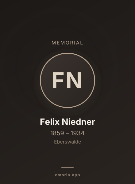 Memorial portrait of Felix Niedner