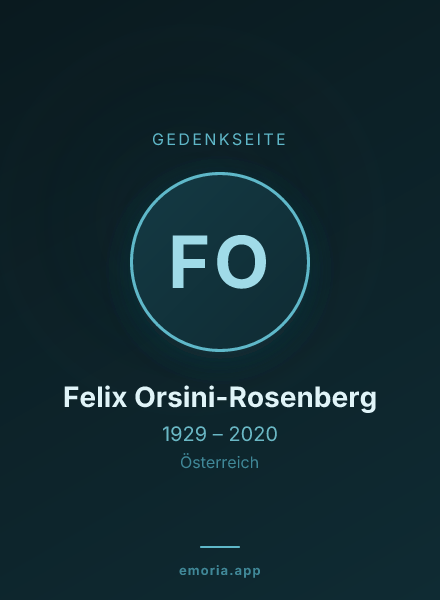 Gedenkportrait von Felix Orsini-Rosenberg