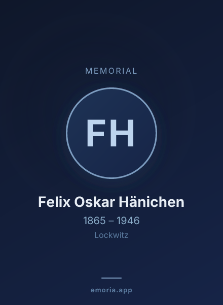 Memorial portrait of Felix Oskar Hänichen