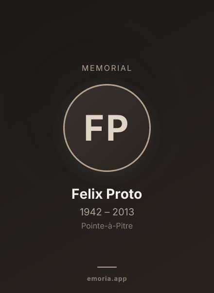 Memorial portrait of Felix Proto