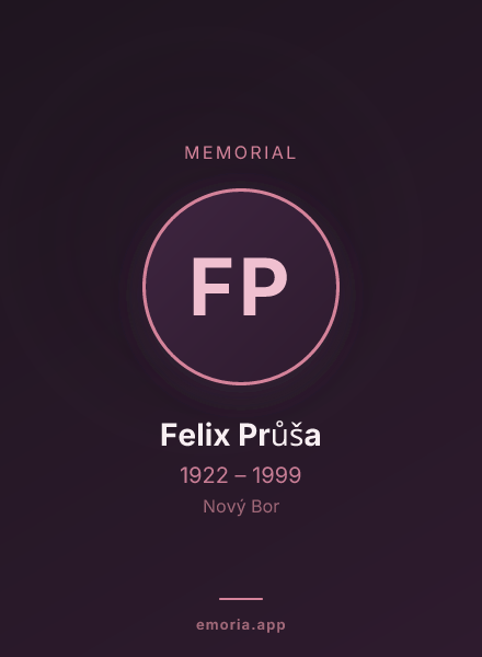 Memorial portrait of Felix Průša