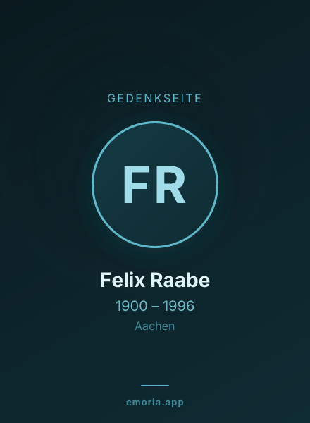 Gedenkportrait von Felix Raabe