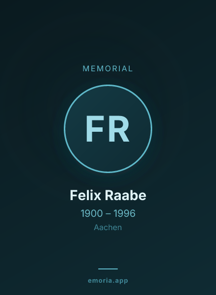 Memorial portrait of Felix Raabe