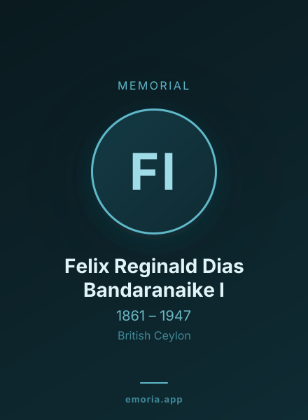 Memorial portrait of Felix Reginald Dias Bandaranaike I