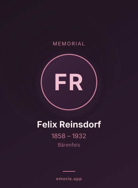 Memorial portrait of Felix Reinsdorf