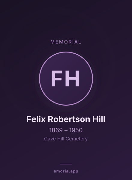 Memorial portrait of Felix Robertson Hill