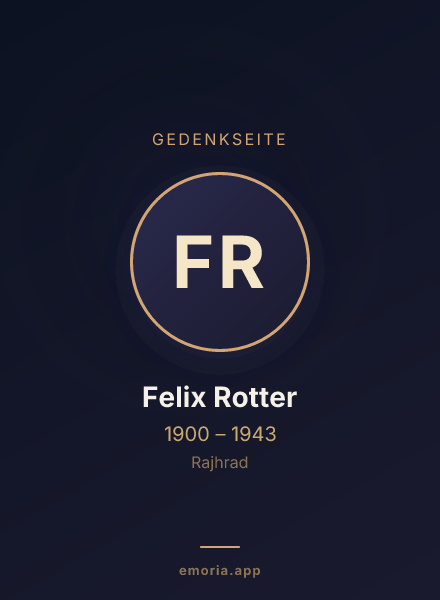 Gedenkportrait von Felix Rotter