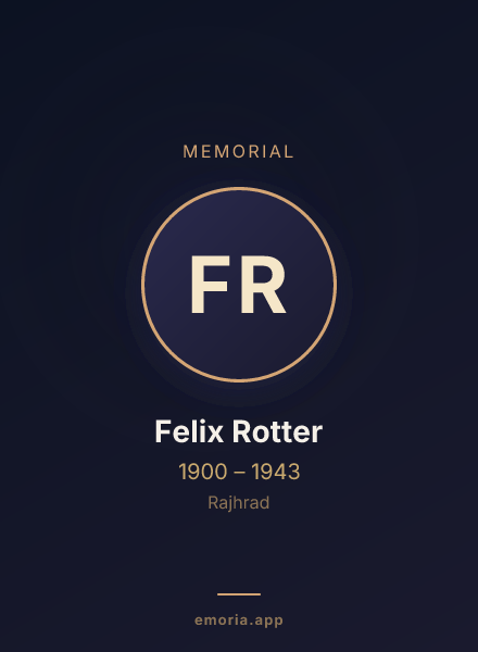 Memorial portrait of Felix Rotter