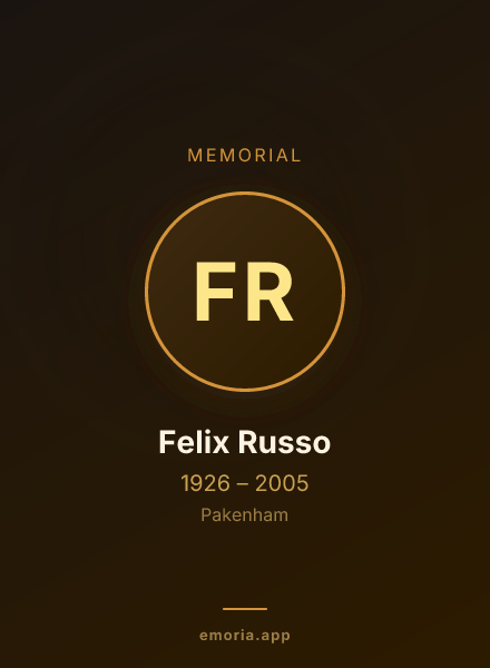 Memorial portrait of Felix Russo