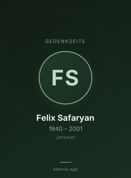 Gedenkportrait von Felix Safaryan