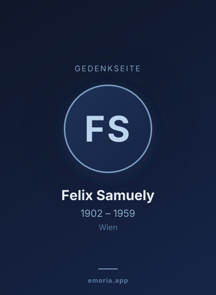 Gedenkportrait von Felix Samuely