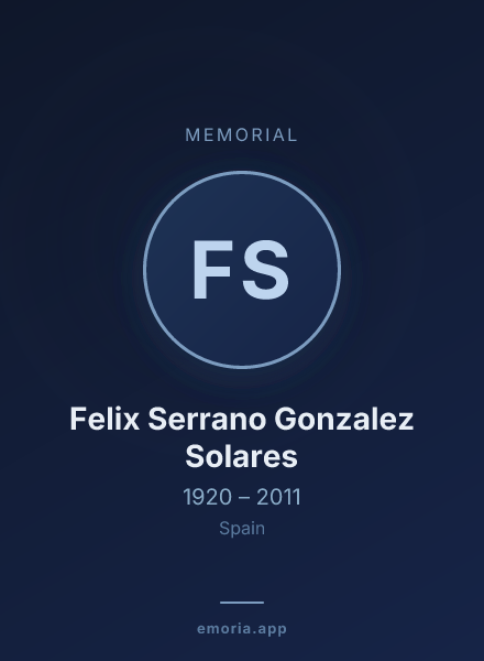 Memorial portrait of Felix Serrano Gonzalez Solares