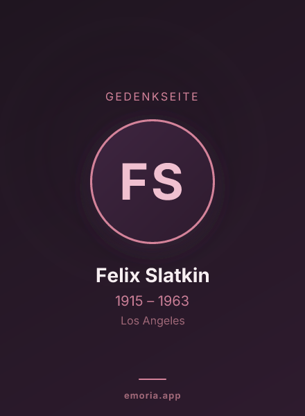 Gedenkportrait von Felix Slatkin