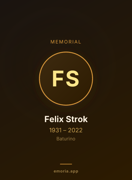 Memorial portrait of Felix Strok